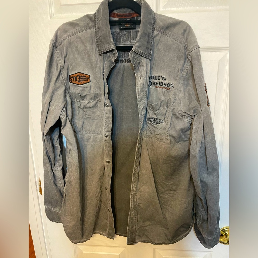 Mens XL Harley Davidson long sleeve button down